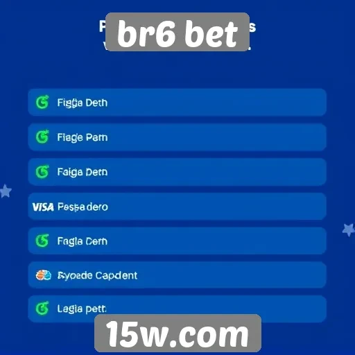 Métodos de pagamento disponíveis no br6 bet